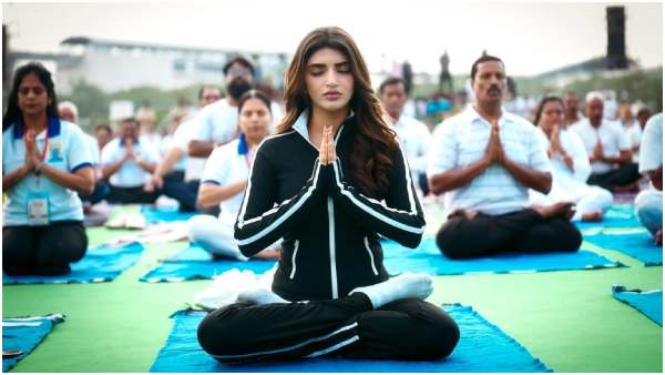 Actress Sreeleela Participates in Yoga Mahostav Celebration in Hyderabad