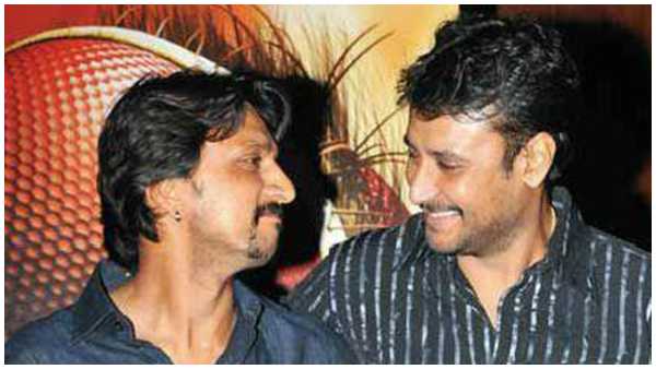 Sudeep autographed on Darshans photo during the election campaign