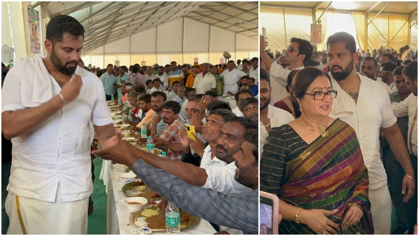 How much money was spent on Abhishek Ambareesh and Aviva Bidapa Beegara Oota in Mandya? 