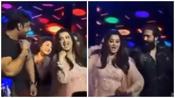 Club Abhiva: Darshan, Yash Dance with Sumalatha at Abhishek and Aviva Marriage Party Club Abhiva: Darshan, Yash Dance with Sumalatha at Abhishek and Aviva Marriage Party