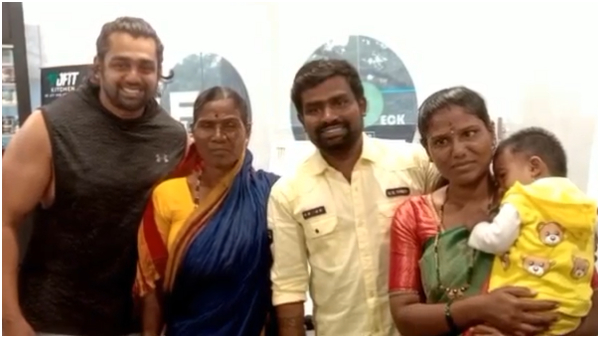 Dhruva Sarja Meets a Fan, Who Built A Gym in His Name in Bagalkot Dhruva Sarja Meets a Fan, Who Built A Gym in His Name in Bagalkot