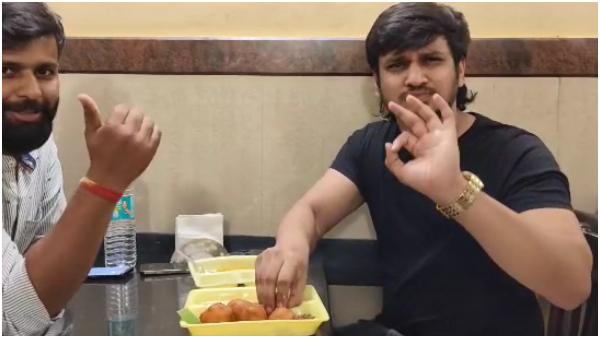 Nikhil Siddharth tastedCTR Dosa in Bengaluru while doing Spy Movie promotion