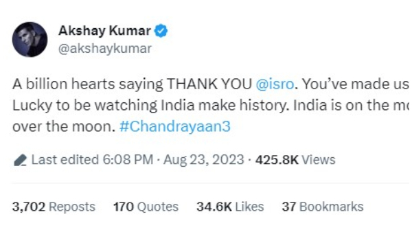 Chandrayaan-3: Rajinikanth to Rajamouli, celebs congratulate ISROs Historic Mission 