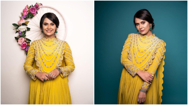 TV actress Kavya Gowda met her favorite person Sudha Murthy 