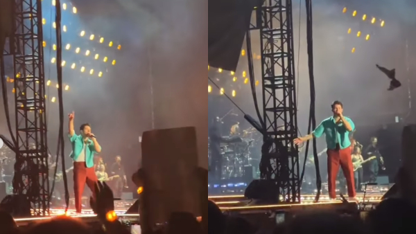 Someone from Audience threw a bra at Nick Jonas during New York concert