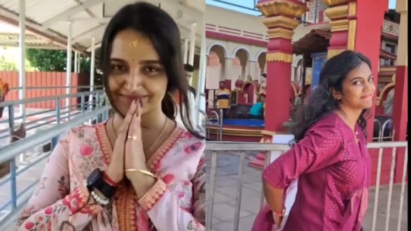 Nisha Ravikrishnan and Anvitha Sagar Visits Kateel Durga Parameshwari Temple Nisha Ravikrishnan and Anvitha Sagar Visits Kateel Durga Parameshwari Temple