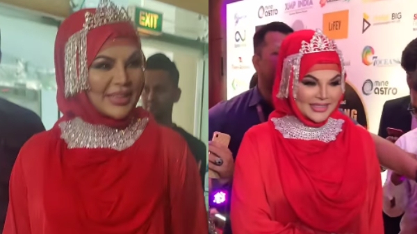 rakhi-sawant-wears-red-abaya-with-silver-crown