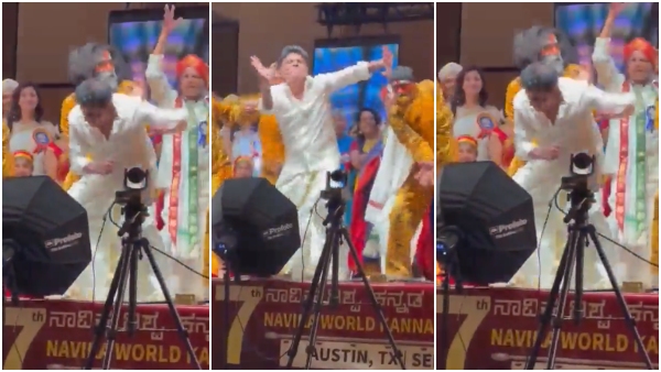 Shivarajkumar dance in America texas event high energy steps fans bold watch video 