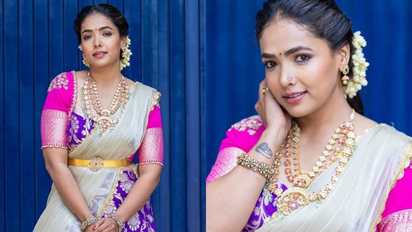 Actress Anupama Gowda half saree photoshoot 