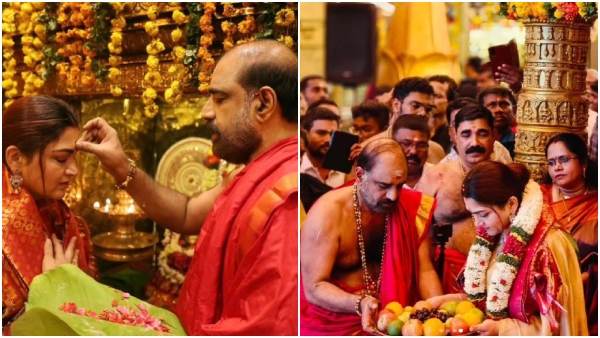 Thrissur Vishnumaya temple performed Naari Pooja to actress politician Kushboo Thrissur Vishnumaya temple performed Naari Pooja to actress politician Kushboo