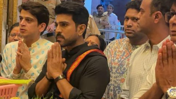 Ram Charan arrives in Mumbai barefoot, visits Siddhivinayak Temple Ram Charan arrives in Mumbai barefoot, visits Siddhivinayak Temple