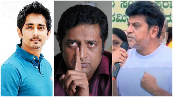 Shivarajkumar and Prakash Raj apologies wont be accepted says Tamil actor Siddharth