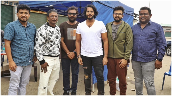 Duniya Vijay Visited Nikhil Kumaraswamy Movie shooting set in Bengaluru