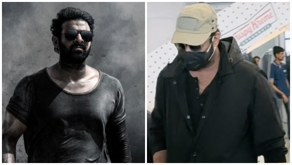 Salaar Prabhas is back in India after after knee surgery in Europe 