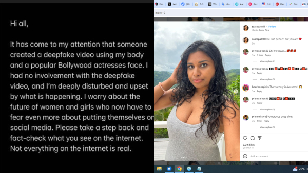 Content creator Zara Patel reaction on Rashmika Mandannas deepfake viral video 