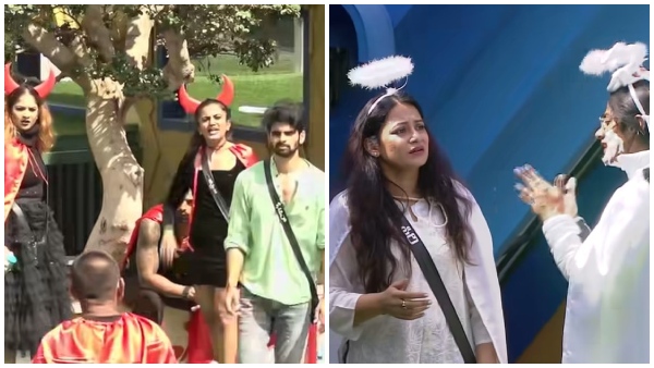 Biggboss Kannada: Gandharvaru Rakshasaru Teams contestants fight each other in task Biggboss Kannada: Gandharvaru Rakshasaru Teams contestants fight each other in task
