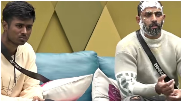 Biggboss Kannada: Gandharvaru Rakshasaru Teams contestants fight each other in task Biggboss Kannada: Gandharvaru Rakshasaru Teams contestants fight each other in task