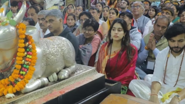 Janhvi Kapoor visits Ujjains Mahakaleshwar temple with boyfriend Shikhar Pahariya with Atlee 
