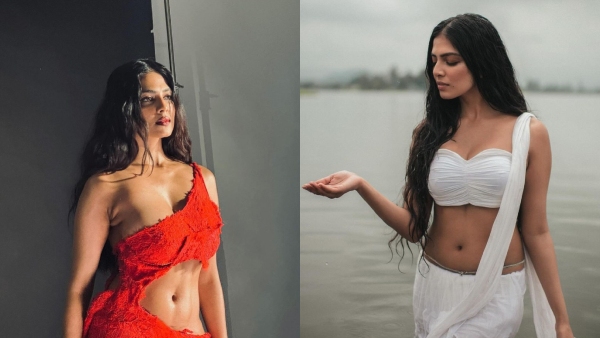  Malayalam Actress Malavika Mohanans Sexy Photoshoot in red outfit 