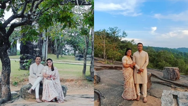 Kannada Actress Pooja Gandhi and Her Husband Vijay Visits Kavishaila 