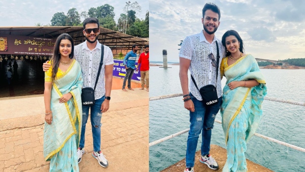  Ramachari actors Rithvik Krupakar, Mouna Guddemane visits Sigandur Chowdeshwari Temple