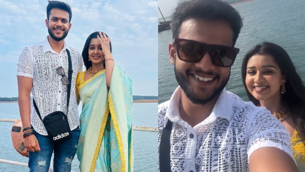  Ramachari actors Rithvik Krupakar, Mouna Guddemane visits Sigandur Chowdeshwari Temple