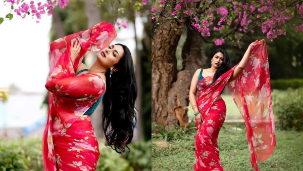 Kannada actress Shwetha Srivatsav new saree photoshoot