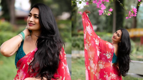 Kannada actress Shwetha Srivatsav new saree photoshoot