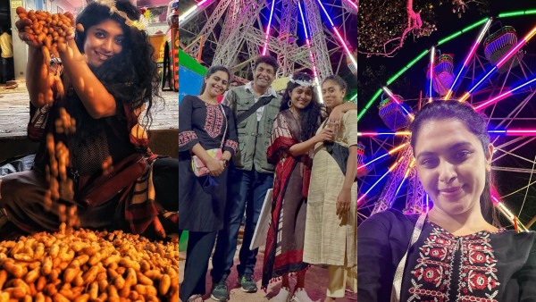 Actress Sonu Gowda, Samyukta Hornad enjoys Basavanagudi Kadalekai Parishe