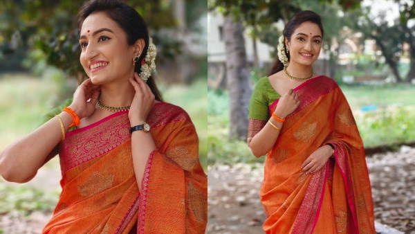 Kannada serial actress Vaishnavi Gowda Traditional Saree Look 