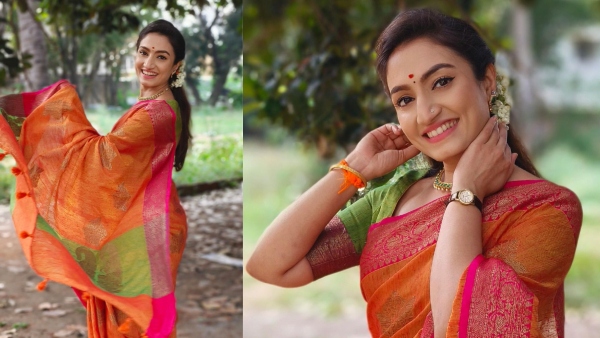 Kannada serial actress Vaishnavi Gowda Traditional Saree Look 