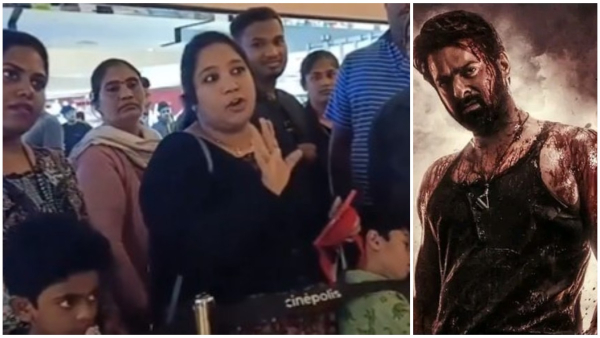 Womans Heated Argument With multiplex staff for not let her children to watch salaar