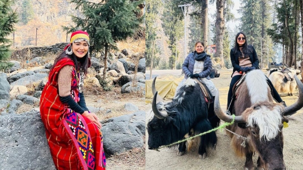 Kannada serial actress Mokshitha Pai enjoying manali trip with Family Kannada serial actress Mokshitha Pai enjoying manali trip with Family