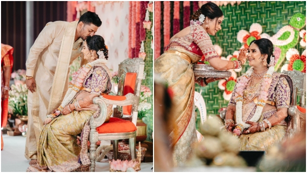 Television actress Kavya Gowda in celebration of Seemantha 