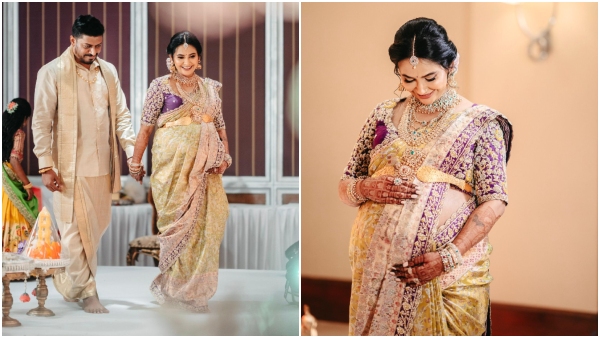 Television actress Kavya Gowda in celebration of Seemantha 