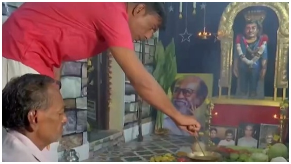 Rajinikanths fan celebrated Pongal at a temple dedicated to the actor in his house 