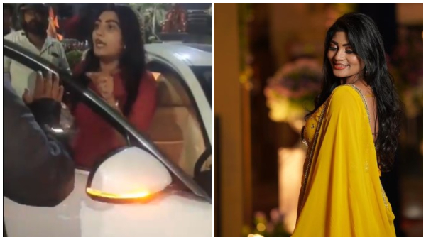 Young actress assaults a traffic home guard and rips his uniform 