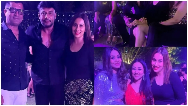 Kaatera Actor Darshans dance with wife Vijayalakshmi in birthday party goes viral