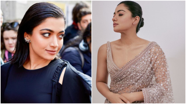 Do you know Rashmika Mandanna heavily embellished blush pink saree price? 