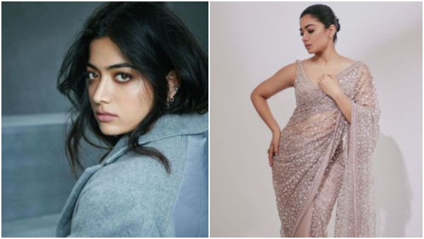 Do you know Rashmika Mandanna heavily embellished blush pink saree price? 