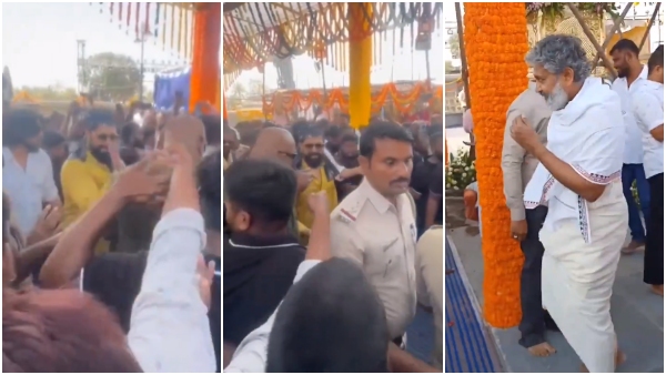 SS Rajamouli and Yash in Bellary for Amrutheshwara temple pran pratishtha ceremony