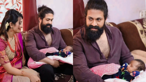 Yash and Radhika Pandit visited assistant Chetan house bless his new born baby Yash and Radhika Pandit visited assistant Chetan house bless his new born baby