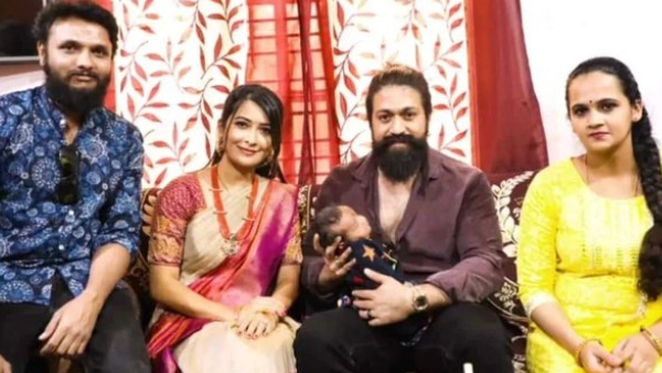 Yash and Radhika Pandit visited assistant Chetan house bless his new born baby Yash and Radhika Pandit visited assistant Chetan house bless his new born baby