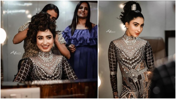 actress Saanya Iyer shining in black body suit actress Saanya Iyer shining in black body suit