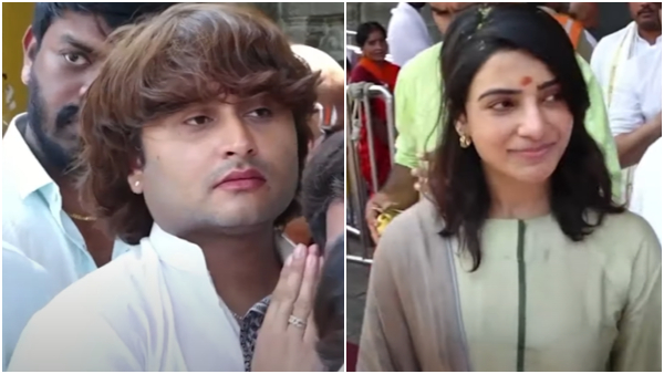Samantha once again seen with preetham jukalker while visiting Tirupati