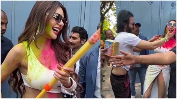 Hot Actress Sherlyn Chopra Snapped At Private Holi Bash