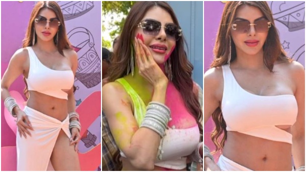 Hot Actress Sherlyn Chopra Snapped At Private Holi Bash