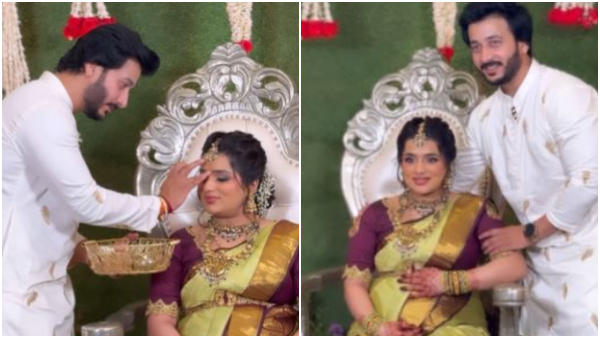 Sathya serial actor Sagar bili gouda wife baby shower Sathya serial actor Sagar bili gouda wife baby shower