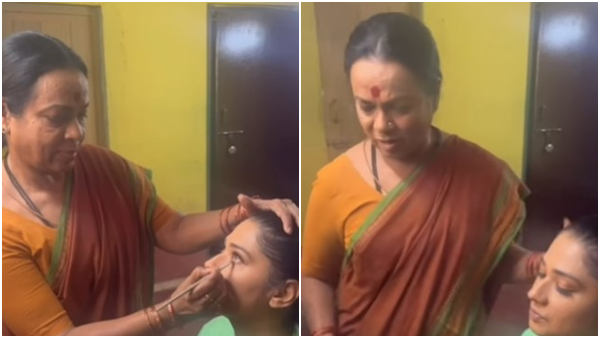 Puttakkana Makkalu Umashree turns a makeup artist for Hamsa narayanaswamy