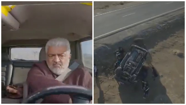 Actor Ajithkumar s Risky Accident Scene from Vidaa muyrachi Goes Viral now